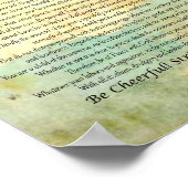 Desiderata Poem over Waterverf Forest Poster (Hoek)