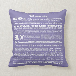 Desiderata Poem Poetry Poesy Writing (Lavender) Kussen