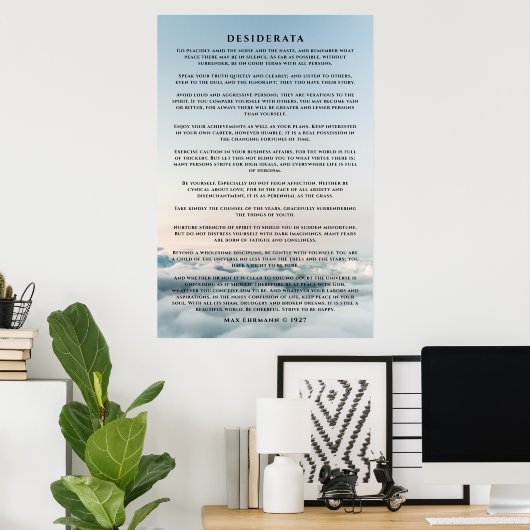 Desiderata Poem Poster Above the Cloud (Thuiskantoor)
