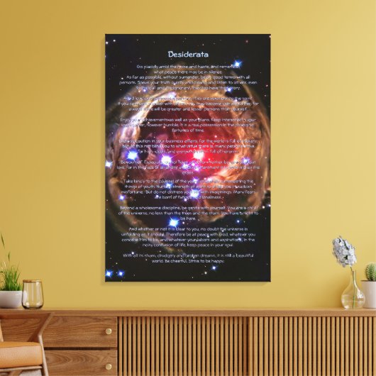 Desiderata Poem - Red Superreuze Monocerotis Canvas Afdruk (Insitu (Woonkamer))