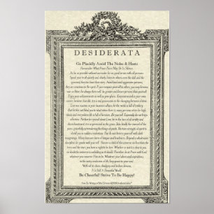 Desiderata Poem van Max Ehrmann Antiek Mirror Poster