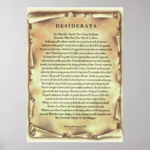 Desiderata Poem van Max Ehrmann Antiek Scroll Poster