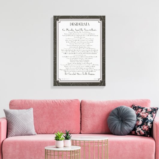 DESIDERATA Poem van Max Ehrmann Canvas Afdruk (Insitu (Woonkamer))