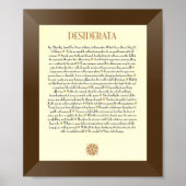 DESIDERATA Poem van Max Ehrmann Poster (Voorkant)