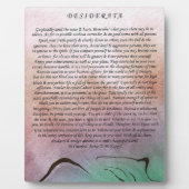Desiderata Poem van Max Ehrmann Waterverf Mountain Fotoplaat (Voorkant)