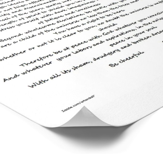 DESIDERATA POSTER (Coin)