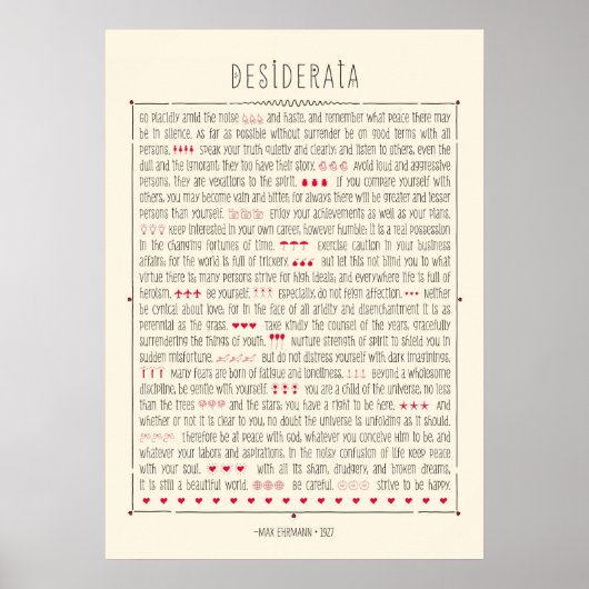 Desiderata Poster (Voorkant)