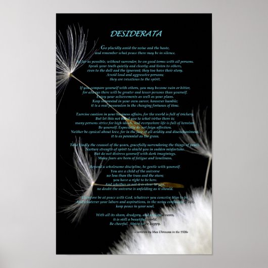 Desiderata Poster (Voorkant)