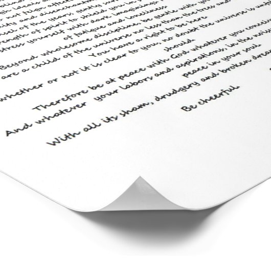 DESIDERATA POSTER (Coin)