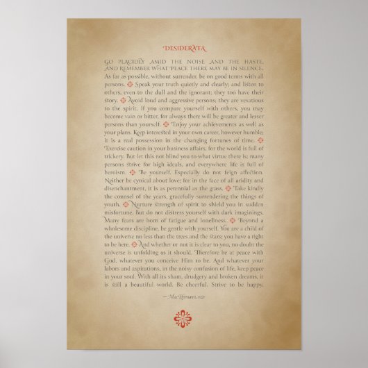 Desiderata poster (Devant)