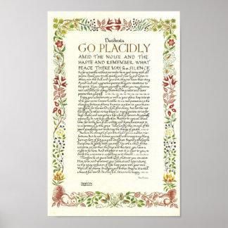 DESIDERATA Poster by Max Ehrmann - Wildflowers