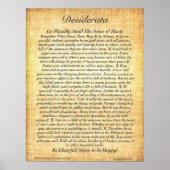 DESIDERATA Poster de Max Ehrmann=16x20 Fossil (Devant)