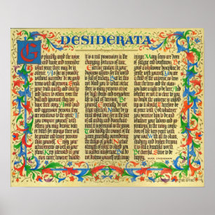 DESIDERATA-Poster: Max Ehrmann=Florentine II Poster