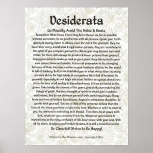 DESIDERATA Poster Max Ehrmann-Medieval Calligrafie