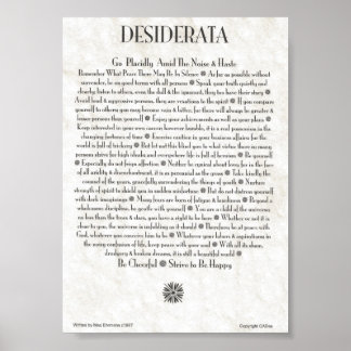 DESIDERATA Poster par Max Ehrmann DE NOMBREUSES TA