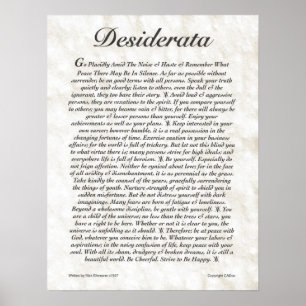 DESIDERATA Poster par Max Ehrmann DE NOMBREUSES TA