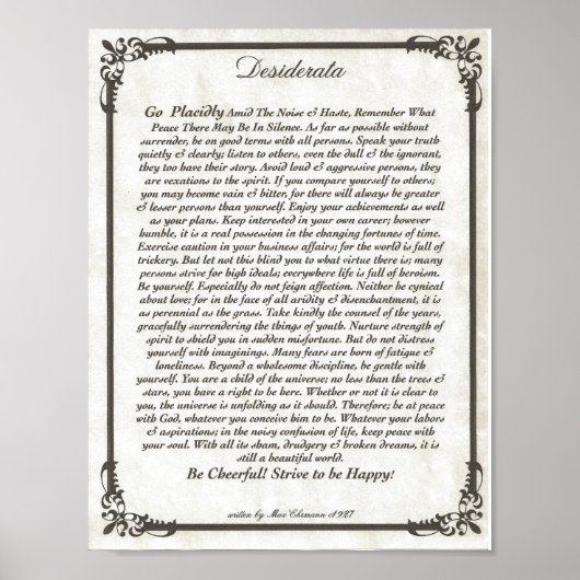 DESIDERATA-Poster Poster (Voorkant)