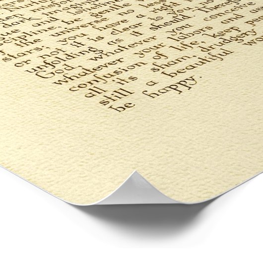 DESIDERATA-Poster van Max Ehrmann=Antiek Poster (Hoek)