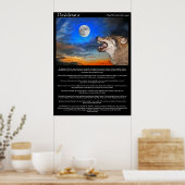 Desiderata Posters avec loup regardant la lune (Cuisine)