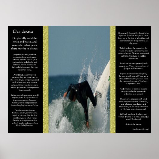 Desiderata Posters de surfer (Devant)