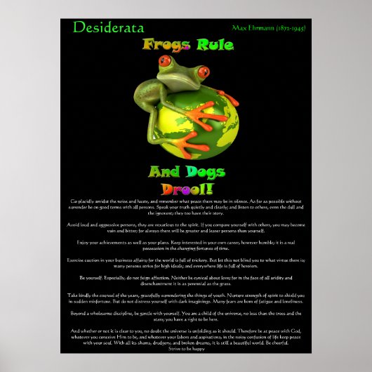 Desiderata Posters kikkervis (Voorkant)