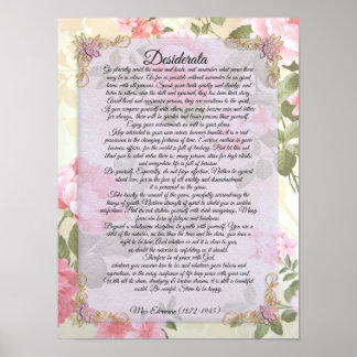 Desiderata, prose florale "gewenste dingen" door M Poster