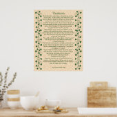 Desiderata prose Ivy op licht perkament Poster (Keuken)