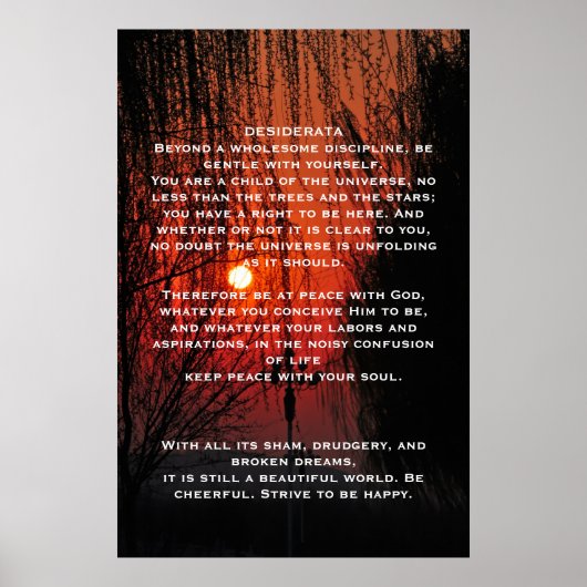 DESIDERATA Red walkway-Posters Poster (Voorkant)