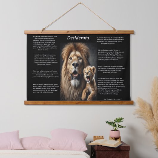 Desiderata: Speelse ontdekking van welpen Hangend Wandkleed (Slaapkamer)