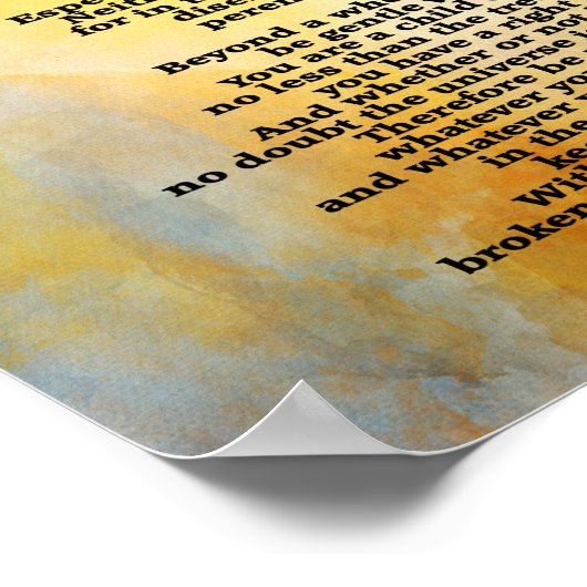 Desiderata Splash of Color— Poster (Hoek)