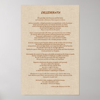 Desiderata Straw Poster