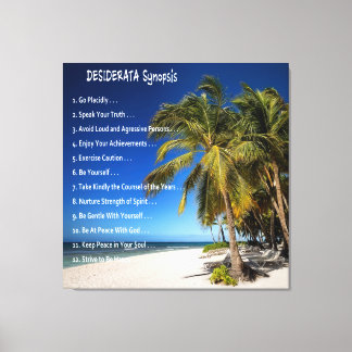 DESIDERATA Synopsis - Lounge under the Palms Canvas Afdruk