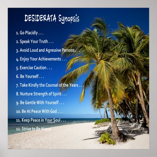 DESIDERATA Synopsis - Lounge under the Palms Poster (Voorkant)