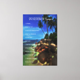 DESIDERATA Synopsis Mystical Rocky Beach Canvas Afdruk