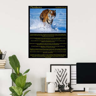 Desiderata Tiger in water Posters