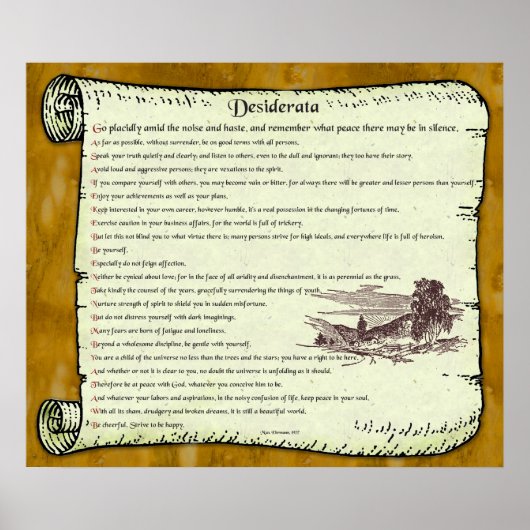 Desiderata ~ Timeless inspiratie Poster (Voorkant)