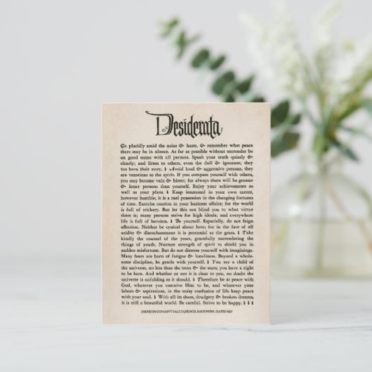 Desiderata vintages - carte postale (Debout devant)