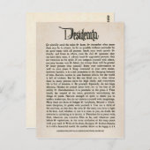 Desiderata vintages - carte postale (Devant / Derrière)