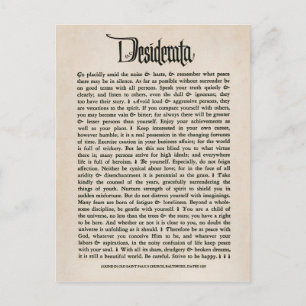 Desiderata vintages - carte postale
