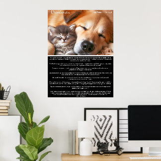 Desiderata Vreedzaam gezelschap: kitten en hond Poster