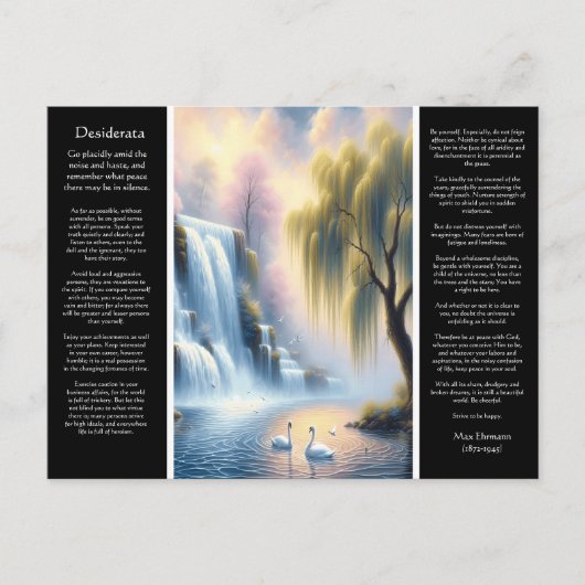 Desiderata Waterfall Serenity's Pastelomhelzing Briefkaart (Voorkant)