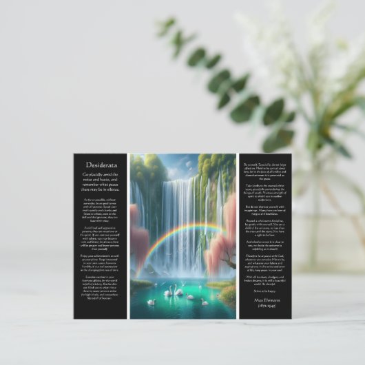 Desiderata Waterval: de weerspiegeling van de lief Briefkaart (Staand voorkant)