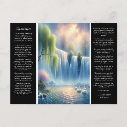Desiderata Waterval en zachte vrede Briefkaart (Voorkant)