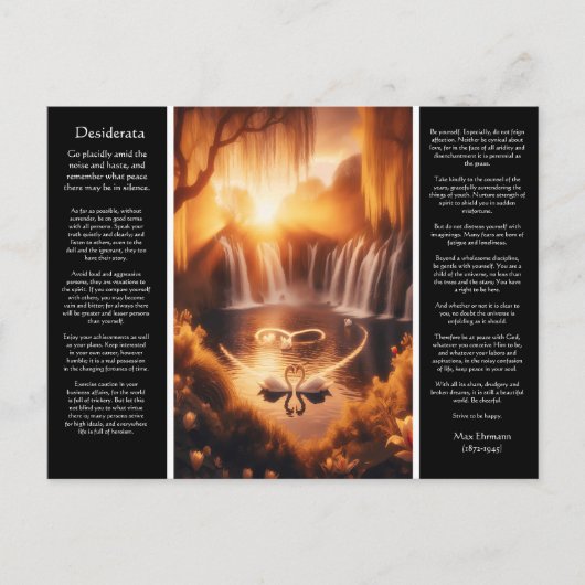 Desiderata Waterval: Gouden Romance Herfsten Briefkaart (Voorkant)