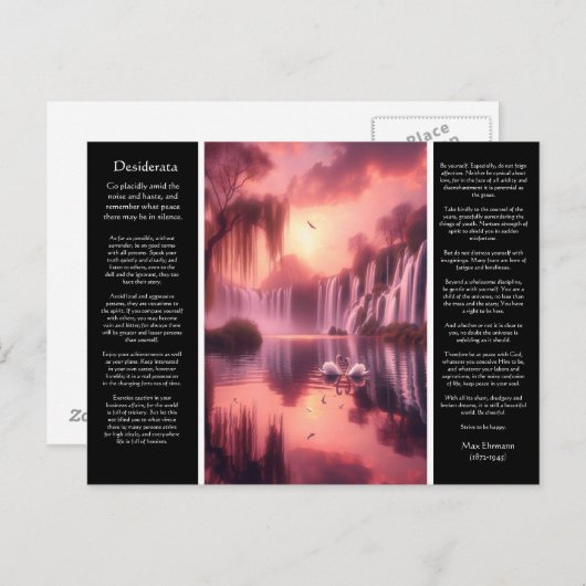 Desiderata Waterval, Gouden Uur, Wilgen en Liefde Briefkaart (Voorkant / Achterkant)