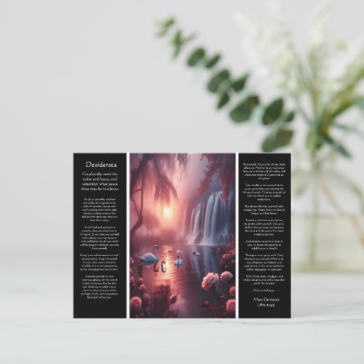 Desiderata Waterval: Serene Duskfall Valley Briefkaart (Staand voorkant)