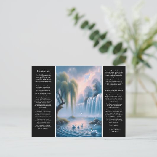 Desiderata Waterval: Serene Pastel Motion Briefkaart (Staand voorkant)