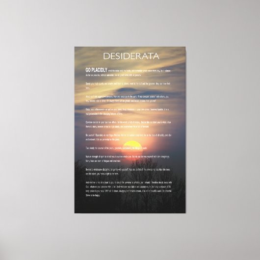 DESIDERATA Winter Sun Canvas Afdruk (Voorkant)