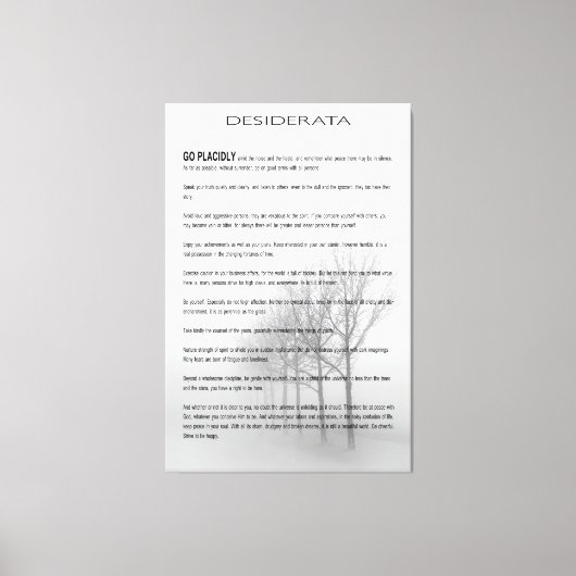 DESIDERATA Winter Trees Canvas Afdruk (Voorkant)