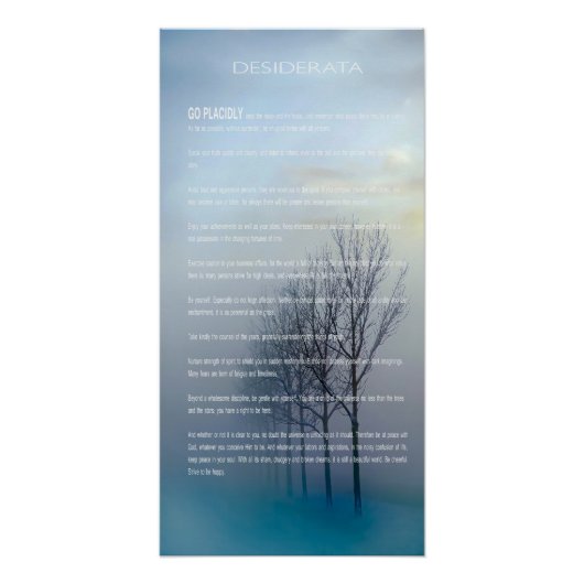 DESIDERATA Winter Trees Perfect Poster (Voorkant)